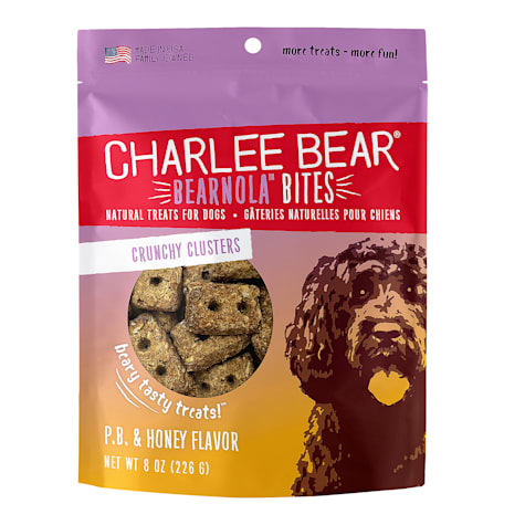 Charlee Bear Bearnola Bites Natural Peanut Butter & Honey Crunchy Cluster Treats for Dogs