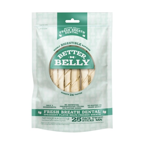 Better Belly Fresh Breath Dental Twist Sticks for Dogs