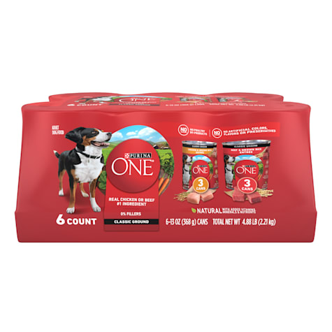 Purina ONE SmartBlend Classic Ground Chicken & Brown Rice, Beef & Brown Rice Entrees Wet Dog Food Variety Pack