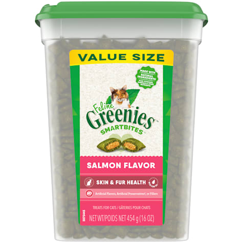 Greenies Smartbites Salmon Flavor Skin & Fur Health Crunchy and Soft Natural Cat Treats