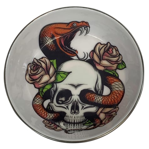 Multipet Komodo Reptile Bowl with Skull & Snake Design