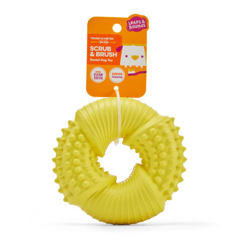 Leaps & Bounds Yellow Ring Dental Dog Chew Toy