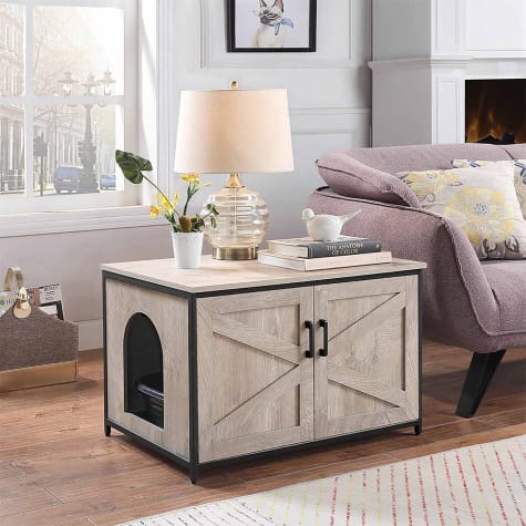 UniPaws Cat Litter Box Enclosure with Top Opening