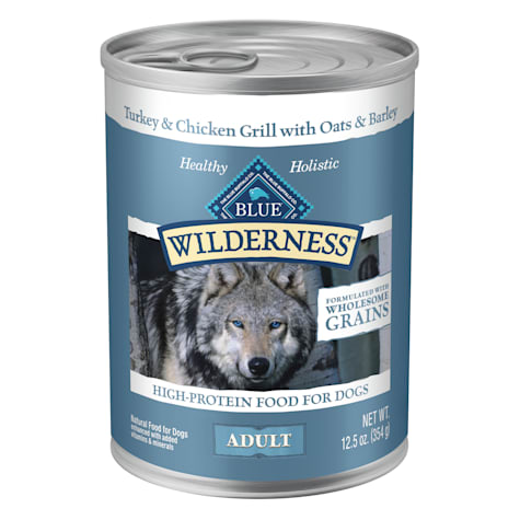 Blue Buffalo Wilderness Natural High Protein Turkey & Chicken Grill with Wholesome Grains Wet Food for Adult Dogs