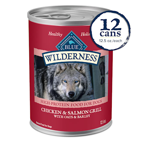 Blue Buffalo Wilderness High Protein Natural Plus Wholesome Grains, Chicken & Salmon Grill Adult Wet Dog Food
