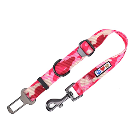 Pawtitas Camouflage Pink Seat Belt Pet Carrier