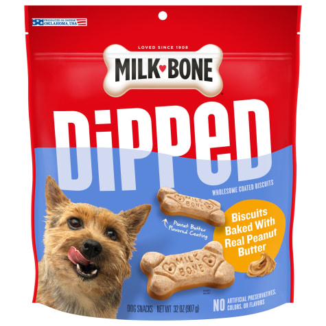 Milk-Bone Dipped Baked With Real Peanut Butter Dog Biscuits