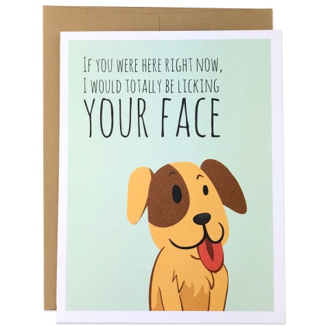 Moose & Pig Licking your Face Dog Thank You Card