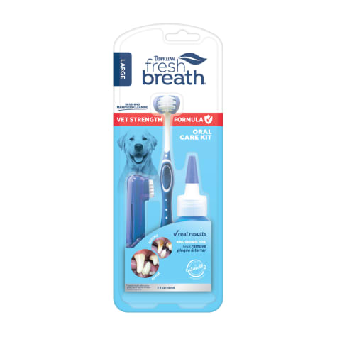 TropiClean Fresh Breath Vet Strength Formula Oral Care Kit for Large Dogs