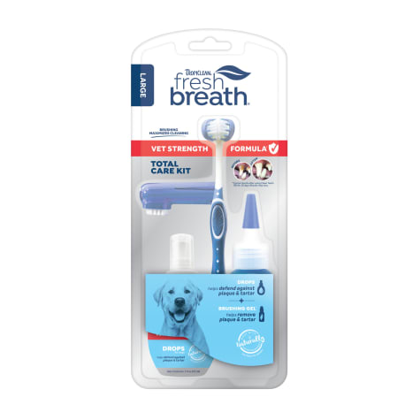 TropiClean Fresh Breath Vet Strength Formula Total Care Kit for Large Dogs