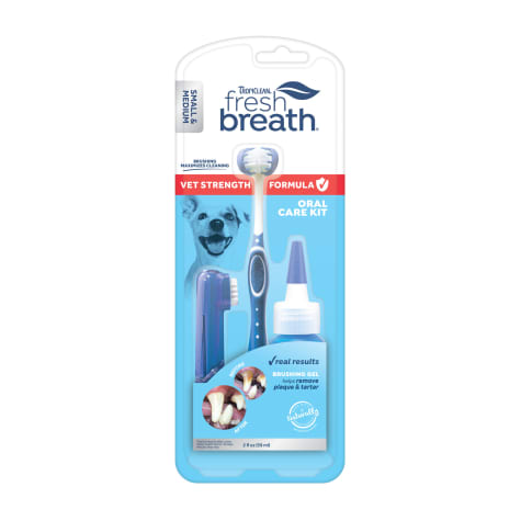 TropiClean Fresh Breath Vet Strength Formula Oral Care Kit for Small/Medium Dogs