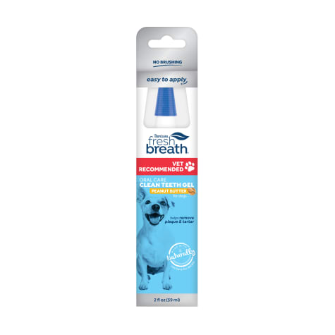 TropiClean Fresh Breath Vet Recommended Peanut Butter Oral Care Clean Teeth Gel for Dogs