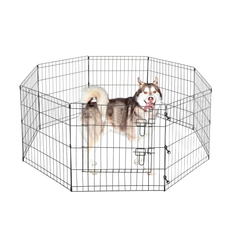Pet Adobe 8 Panels Folding Pet Playpen with Door