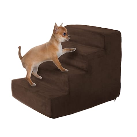 Pet Adobe Brown High Density Foam 4 Step Pet Stairs