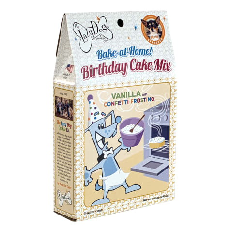 The Lazy Dog Cookie Co. Bake-at-Home Birthday Cake Mix Vanilla with Confetti Frosting Dog Treats
