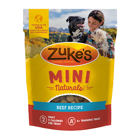 Zuke's Mini Naturals Bites With Beef Recipe Soft and Chewy Dog Treats For Training Pouch