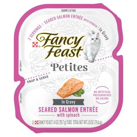 Fancy Feast Petites Seared Salmon With Spinach Entree Gourmet Gravy Wet Cat Food