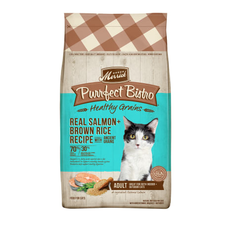 Merrick Purrfect Bistro Premium Healthy Grains Real Salmon and Brown Rice Recipe Dry Food for Adult Cats
