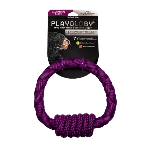 Playology Dri-Tech Ring Bacon Dog Toy
