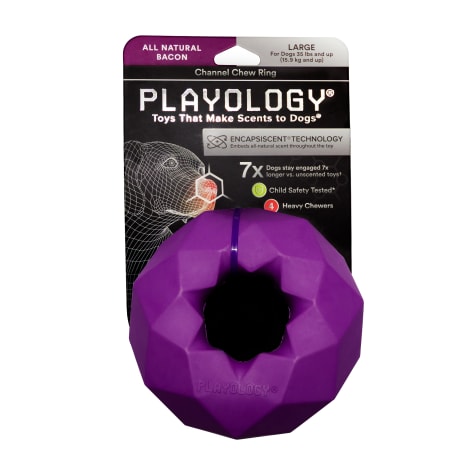 Playology Channel Chew Ring Bacon Dog Toy