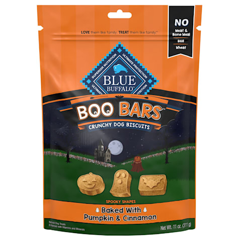 Blue Buffalo Boo Bars Pumpkin & Cinnamon Recipe Crunchy Halloween Dog Biscuits