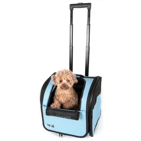 Pet Life Blue Wheeled Travel Pet Carrier