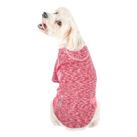 Pet Life Pink Active 'Warf Speed' Heathered Ultra-Stretch Sporty Performance Dog T-Shirt