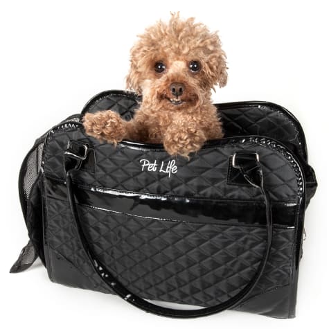 Pet Life Black Exquisite' Handbag Fashion Pet Carrier