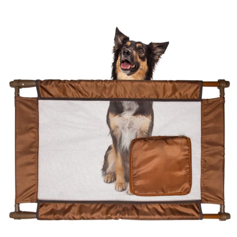 Pet Life Brown Porta-Gate Travel Collapsible And Adjustable Folding Pet Gate