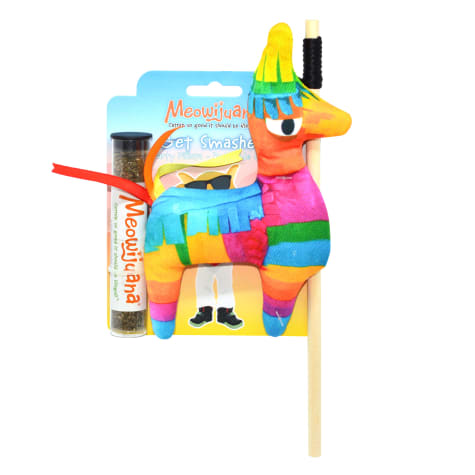 Meowijuana Get Smashed Pinata Refillable Cat Toy with Wand