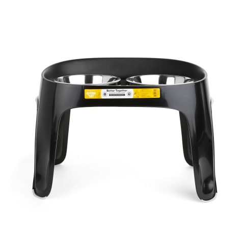EveryYay Essentials Better Together Black Elevated Double Diner Dog Feeder
