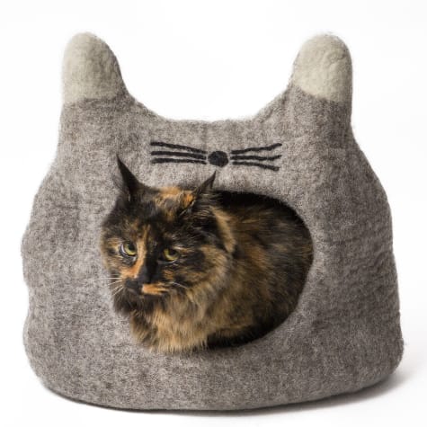 Dharma Dog Karma Cat Face Natural Wool Pet Cave