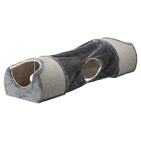 TRIXIE Gray Plush Nesting Cat Condos with Tunnel