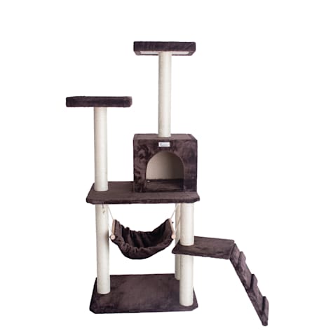 Gleepet Real Wood Cat Tree with Perches, RunnIng Ramp, Condo and Hammock