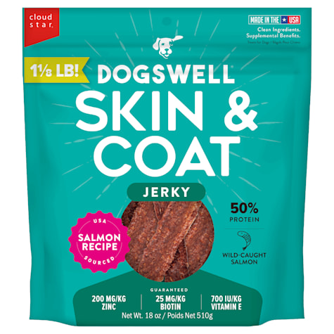Dogswell Skin & Coat Jerky Salmon Dog Treats