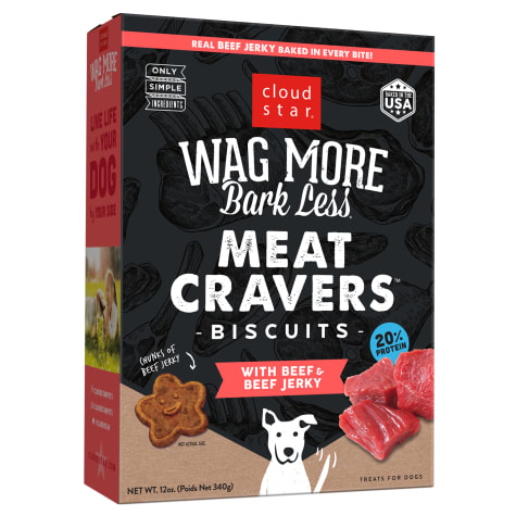 Cloud Star Wag More Bark Less Beef Crunchy Meat Cravers Biscuits for Dogs