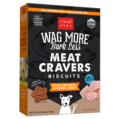 Cloud Star Wag More Bark Less Chicken Crunchy Meat Cravers Biscuits for Dogs