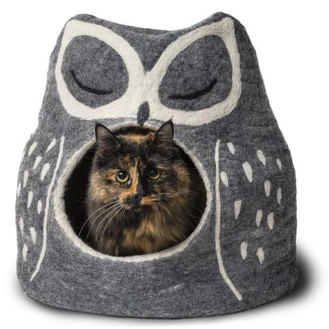 Dharma Dog Karma Cat Grey Owl Wool Pet Cave