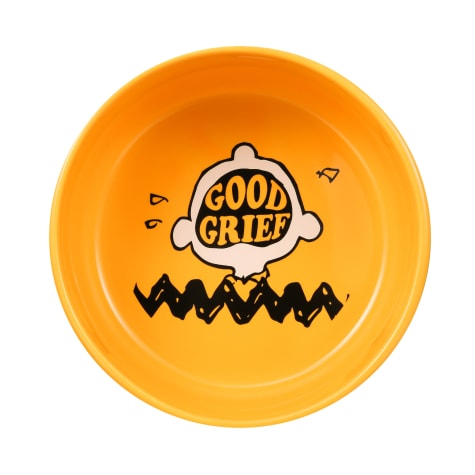 Fetch for Pets Peanuts Red Good Grief Ceramic Dog Bowl