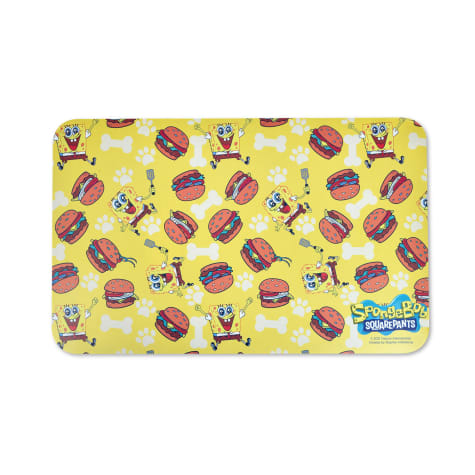 Fetch for Pets SpongeBob SquarePants Krabby Patty Dog Placemat with Non-Slip Silicone Bottom