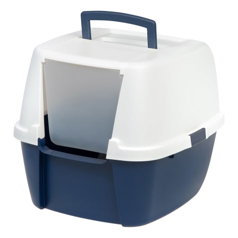 Iris Navy Hooded Cat Litter Box