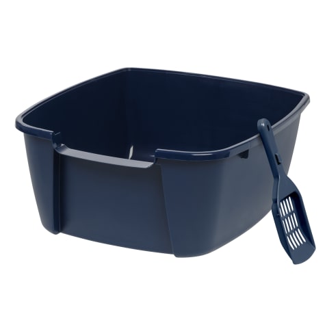 Iris Navy Cat Litter Box with Scoop