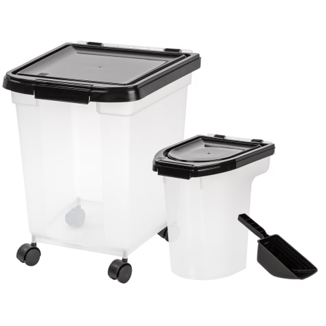 Iris Black Airtight Pet Food Storage Container Combo