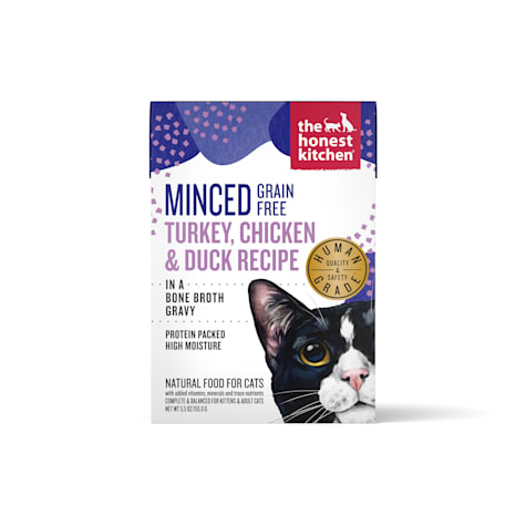 The Honest Kitchen Grain Free Minced Turkey, Chicken & Duck Recipe in a Bone Broth Gravy Wet Cat Food