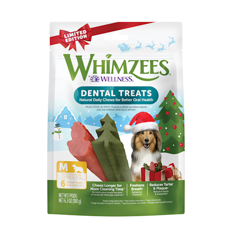 Whimzees Medium Holiday Natural Grain Free Dog Dental Chews