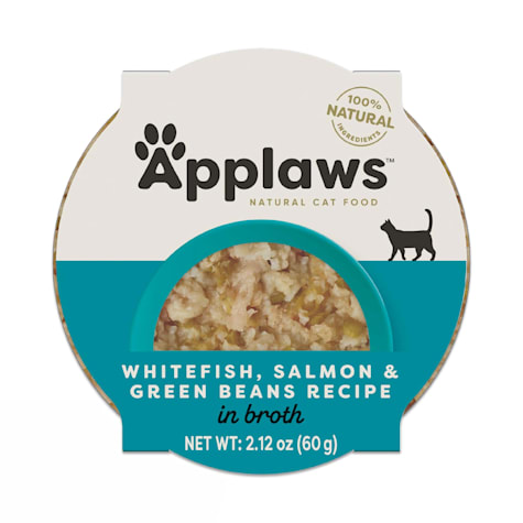 Applaws Natural Whitefish with Salmon & Green Beans in Broth Wet Food for Cats