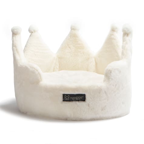 Nandog Pet Gear Ivory Cloud Collection Crown Pet Bed