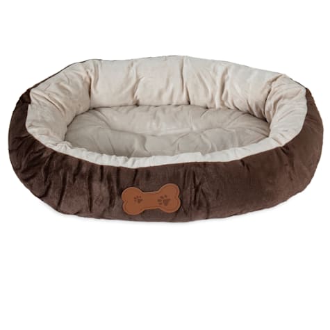 Aspen Pet Oval Bed with Bone Applique for Dogs