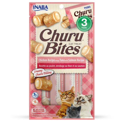 Inaba Churu Bites Chicken Wraps Tuna with Salmon Recipe Cat Treats