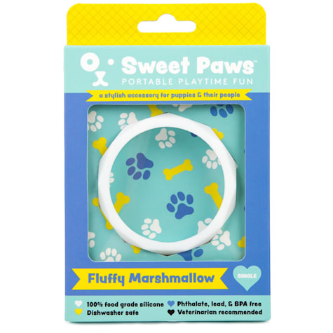 SWEET PAWS Wearable Fluffy Marshmallow Silicone Puppy Teether Chew Toy